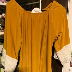 Southern Charm Mustard Color Blouse
